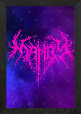 Mandy Logo Neon Framed Wall Art Poster Canvas Print Picture