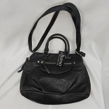 Bueno Black Faux Leather Crossbody Handbag Purse 11"x3"x8"