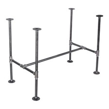 PIPE DECOR Industrial Kitchen Dining Table Base, 3/4 Inch Pipe, Poker, Grey 