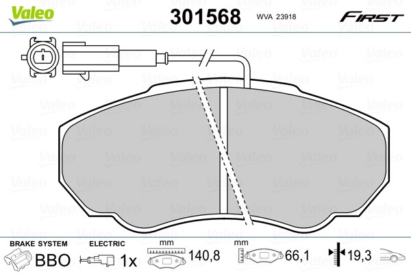 4x ✅Fits VALEO 301568 BRAKE PADS FIRST  ⭐UK Seller⭐