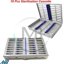 Surgical 10 Pcs Cassette Dental Instruments Autoclave Sterilization Tray Racks