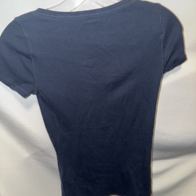 Hollister Y2K Gray Short Sleeve Henley Shirt Top 2000s Women's