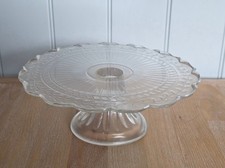 Kleine Tortenplatte Kuchenplatte aus Glas mit Fuß, Durchmesser ca. 22 cm