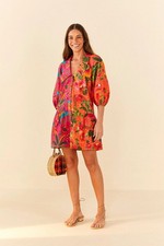 Farm Rio Mixed Warm Prints Mini Dress Multi XXS NWT $227+