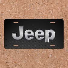 Carbon Fiber Look Inspired Art License Plate Jeep Wrangler Auto Tag Carbon Fiber Look Inspired Art License Plate Jeep Wrangler Auto Tag