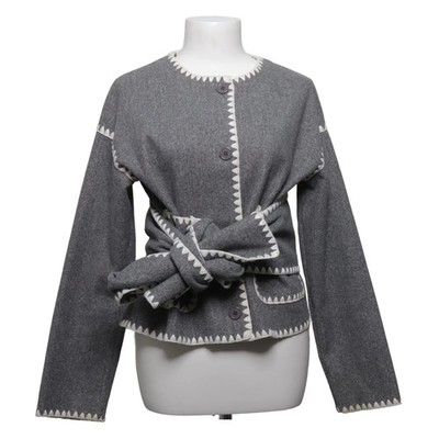 Nelly, Jacke, Damen, Größe: S, Contrast Stitch Jacket, Grau/Weiß #5PC
