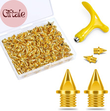 1/4 Inch Track Spikes,130Pcs Stainless Steel Pyramid Shoe Spikes with Spike Wren
