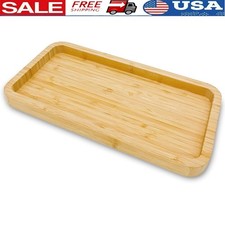 Bamboo Vanity Tray Eco-friendly Organizer Bathroom Bedroom Entryway Essentials