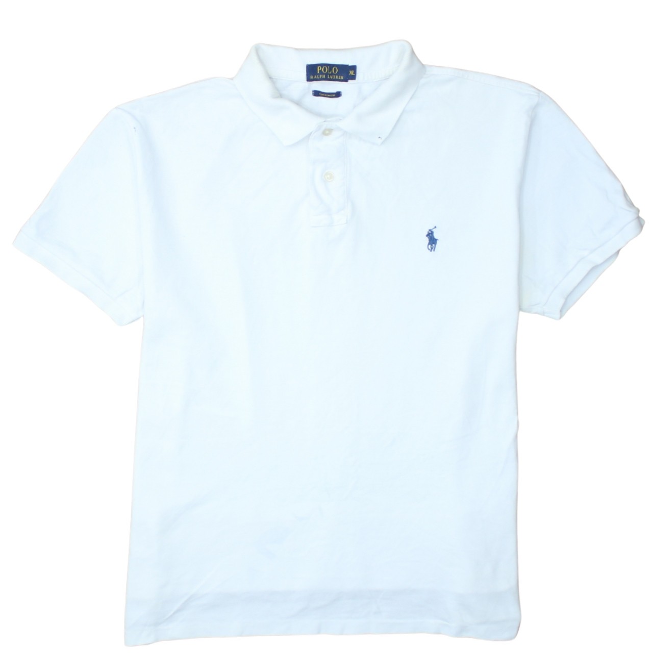 Polo Ralph Lauren Mens Polo Shirt White Pique Embroidered Pony Logo Golf XL