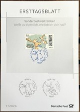 Bund 3950 Ersttagsblatt ETB7/2026  Wei&szlig;t du eigentlich, wie lieb ich dich hab
