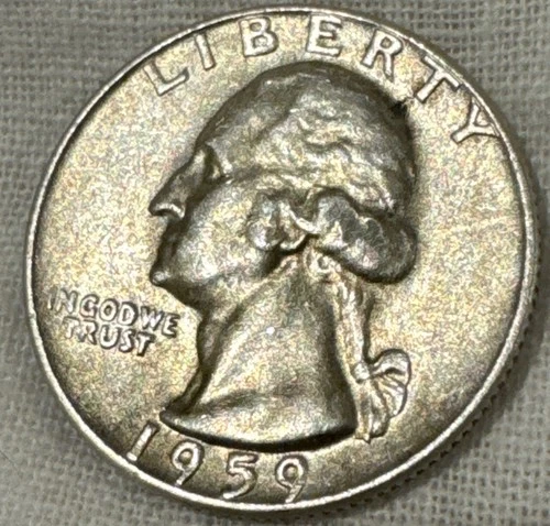 U.S. 1959 Quarter Coin "NO" Mint Mark - 90% Silver!!