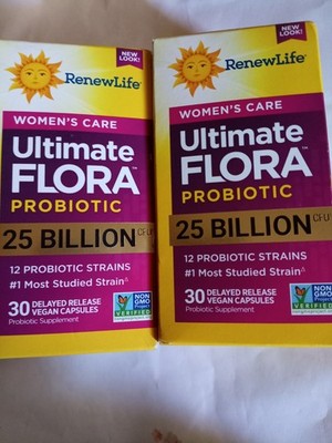 FOR 2 RenewLife Women's Care Ultimate Flora Probiotic 25 Billion CFU 50 Caps 202