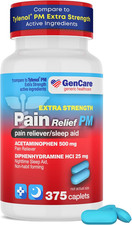 Extra Strength Acetaminophen PM 500 Mg (375 Tablets) | Ultimate Pain Relief & Sl