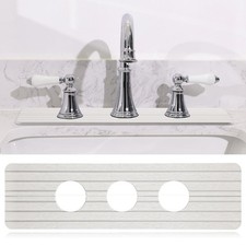 3 Hole White Faucet Mat for Kitchen Sink 16.1" x 5" Kitchen Faucet Absorbent ...