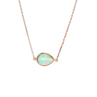 Halskette 18 Karat Rotgold natürlicher Turmalin CY0036