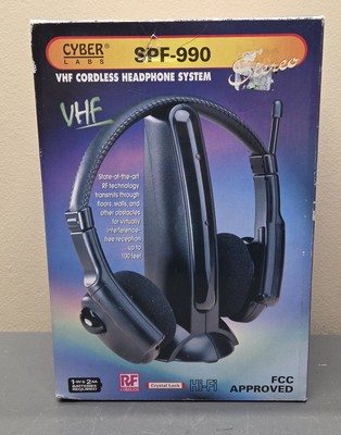 Cyber Labs Stereo Spf-990 Vhf Cordless Headphones System