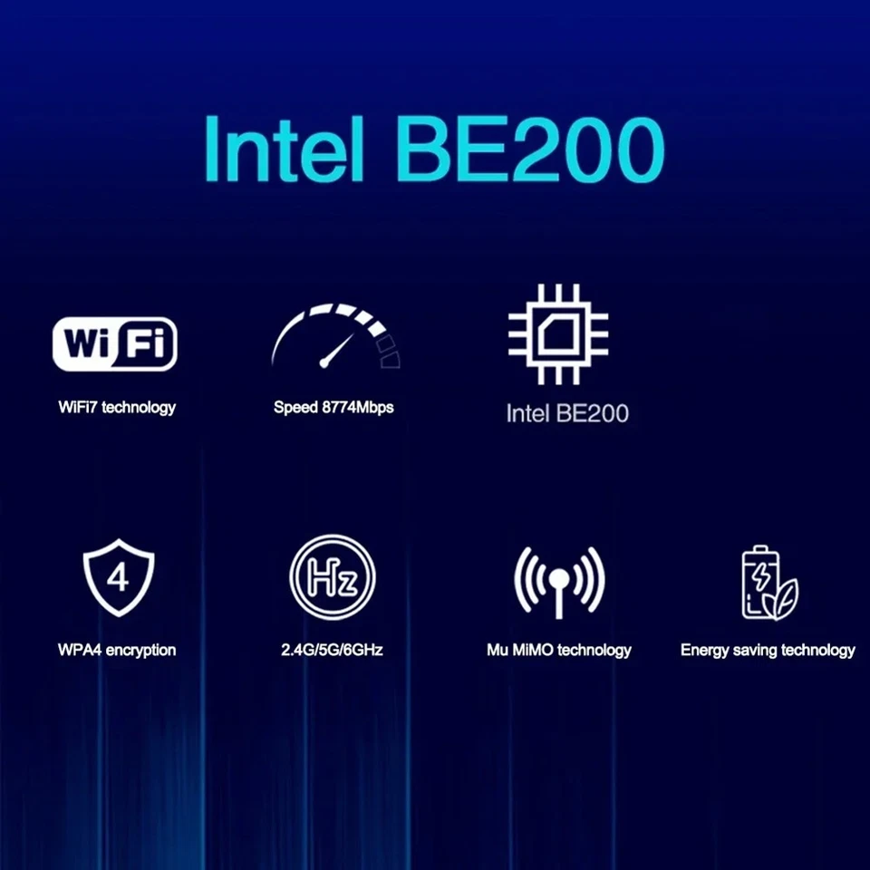 WiFi 7 PCI-E WiFi-Karte BE200 BE200HMW 8774Mbps 2,4G/5G/6Ghz für Bluetooth 7559 - Bild 2 von 4