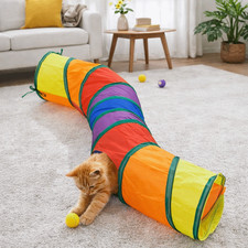 Foldable Pet Cat Tunnel Rabbit Pop Up Rainbow Tunnel Tube Puppy Kitten Play Toys