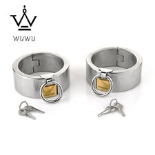 3CM Stainless Steel Wrist Cuffs Handcuffs Bondage Device Shackle Device