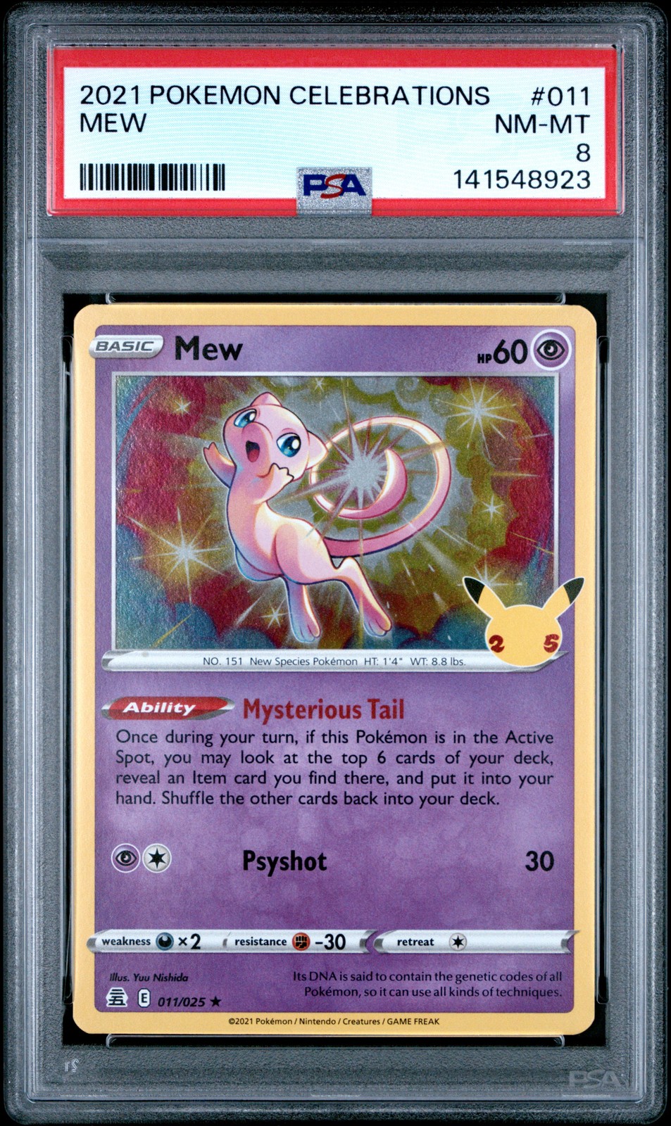 2021 POKEMON CELEBRATIONS #011 MEW PSA 8