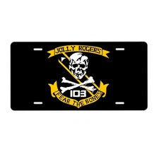 Jolly Rogers VF-103 Fear The Bones Aluminum License Plate