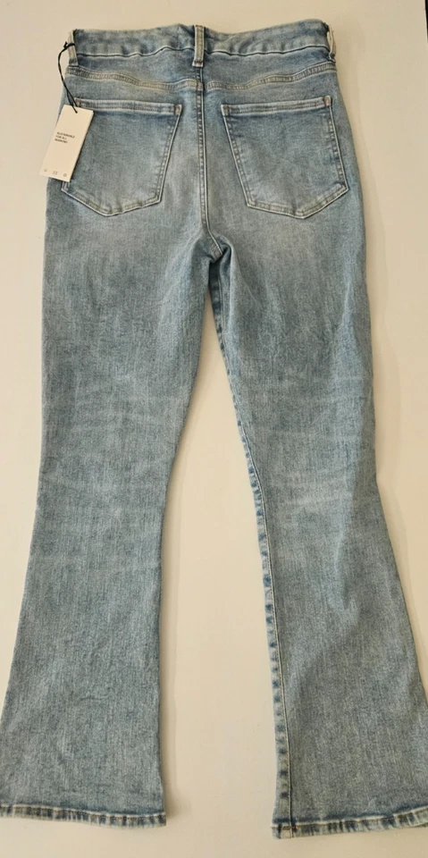 7 For All Mankind 超高腰紧身喇叭牛仔裤浅水洗 27 码弹力 — 第 2/4 张图片