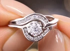 Round Cut 1 Ct Moissanite Engagement Ring Sterling Silver Bridal Jewelry Size 7