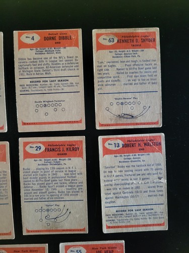 Tarjetas de fútbol americano Bowman 1955 - Lote de 8 tarjetas - con Ken Snyder y Joe Heap - Imagen 8 de 9