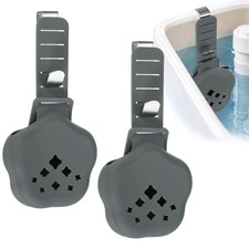 2-Pack Silicone Toilet Tank Tablet Holder  2-Pack Adjustable Hook, Gray