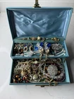 Vintage Costume Jewelry Lot With Jewelry Box