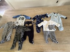 Lot Newborn Boys Clothes, Mostly New, 7 Pieces, One-suits, Pjs More