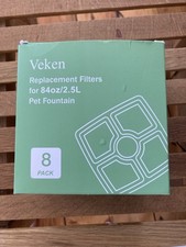 New Veken Replacement Filters 84oz/2.5L Pet Water Fountain 8 pack NIB