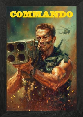 Commando Arnold Schwarzenegger Filmposter gerahmt Wandbild Poster Druck Bild