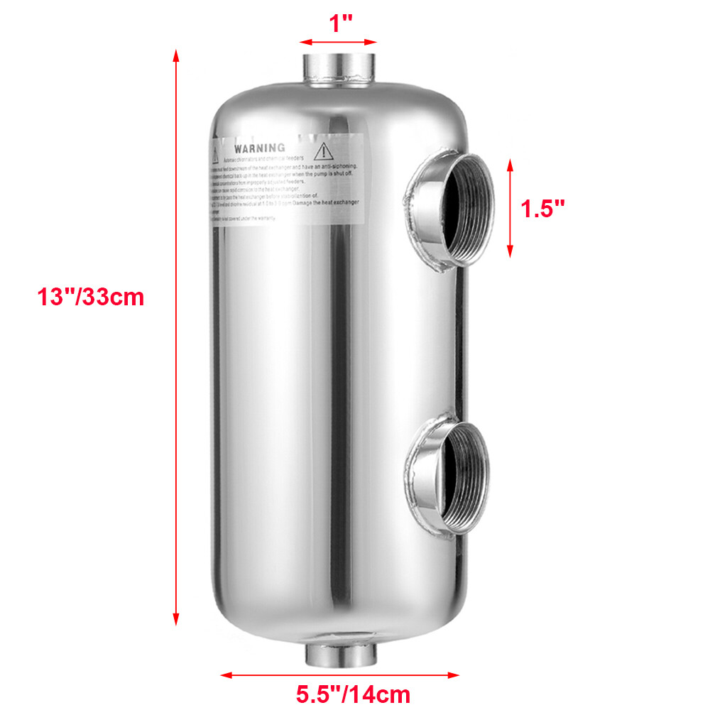 Swimming Pool Equip Stainless Steel Water Heating Tube Heater