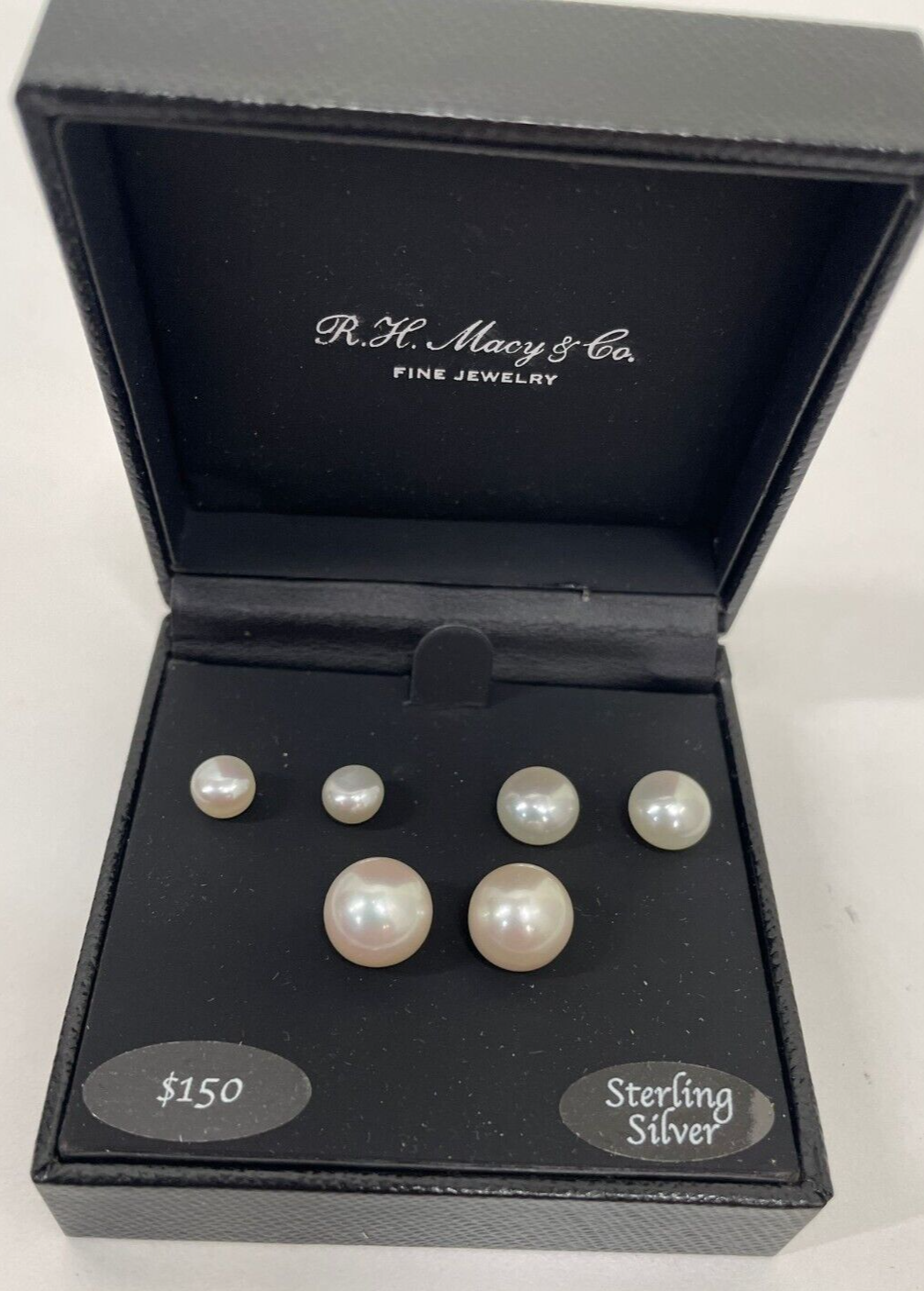 RH Macy Women Cultured Freshwater Pearl 3 Piece Stud Earring Set
