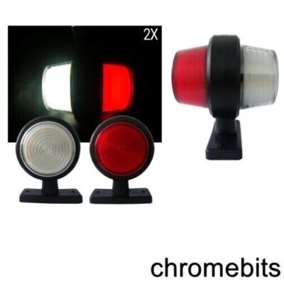 2x Led  Lights Side Marker Neon White Red Trailer Truck Caravan 12-24v