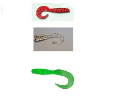 10 x Twister Glitter Trout Bass Zander Lures 