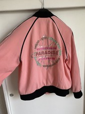 Kenzo Women's Crepe Back Satin Bomber Jacket - Flamingo Pink Paradise Embroidery