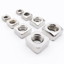 20/100pc M3 M4 M5 M6 M8 M10 M12 304 A2-70 Stainless Steel Square Nut