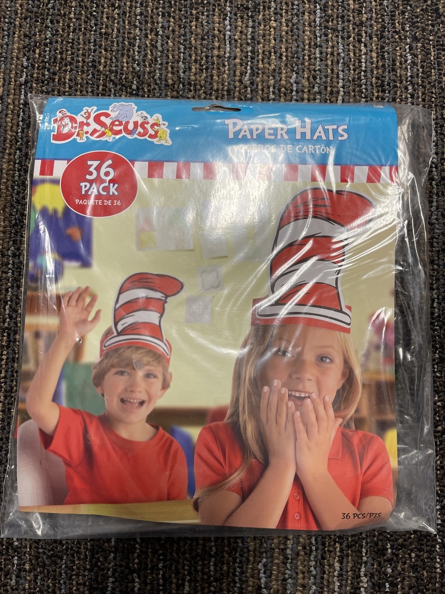 36 Count Seuss Cat in the Hat Paper Hats for Kids, Birthday Party  Supplies M