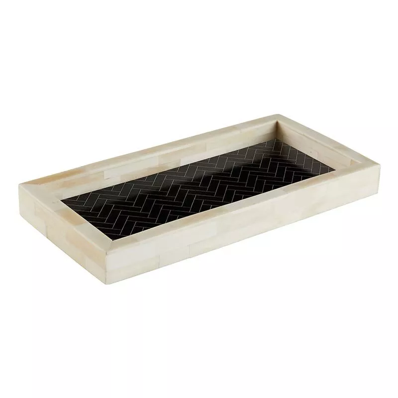 Rectangular Tray Decorative Black and White Small Trays Home & Office Decor