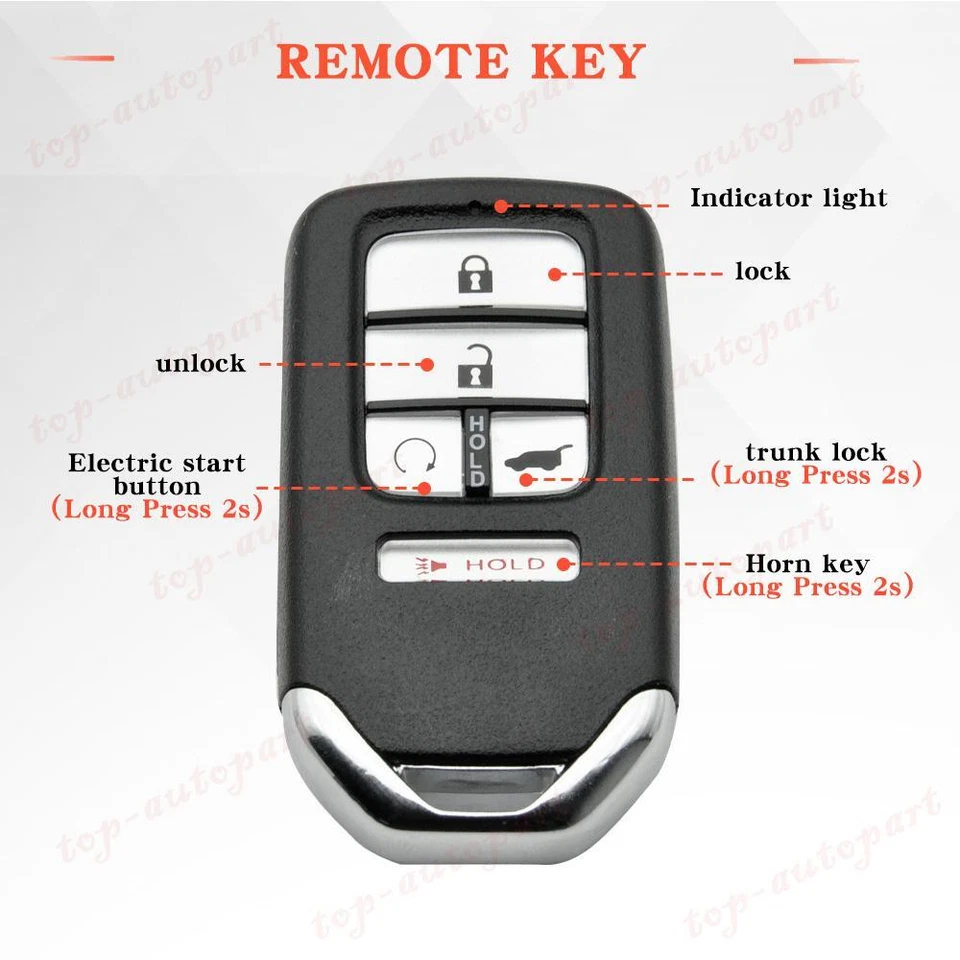 KEYLESS REMOTE KEY FOB FOR HONDA Pilot CR-V Civic 2017 2018 2019 2020 KR5V2X V44 - Изображение 2 из 4