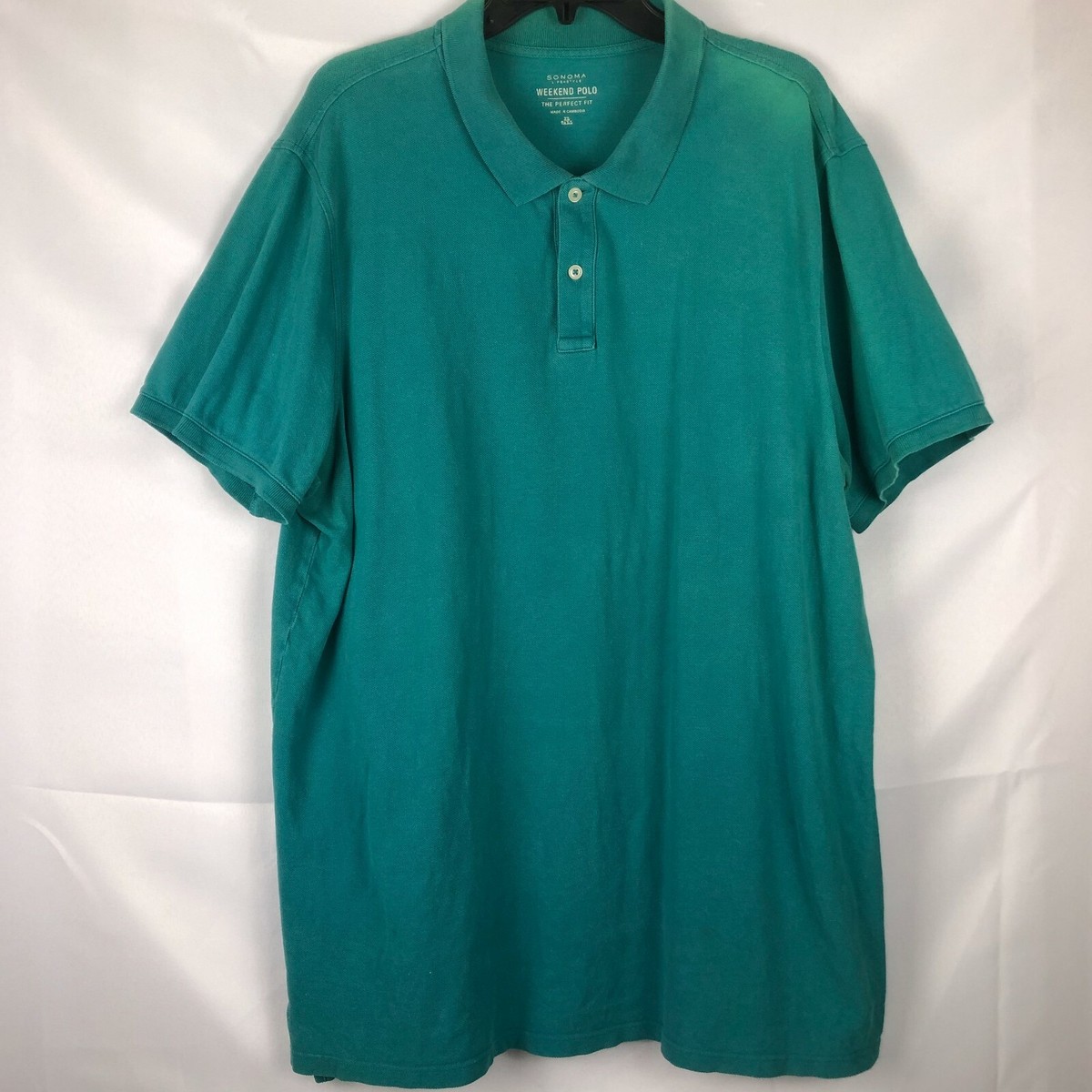 Sonoma Weekend Polo Mens Short Sleeve Shirt Turquoise Size XLT
