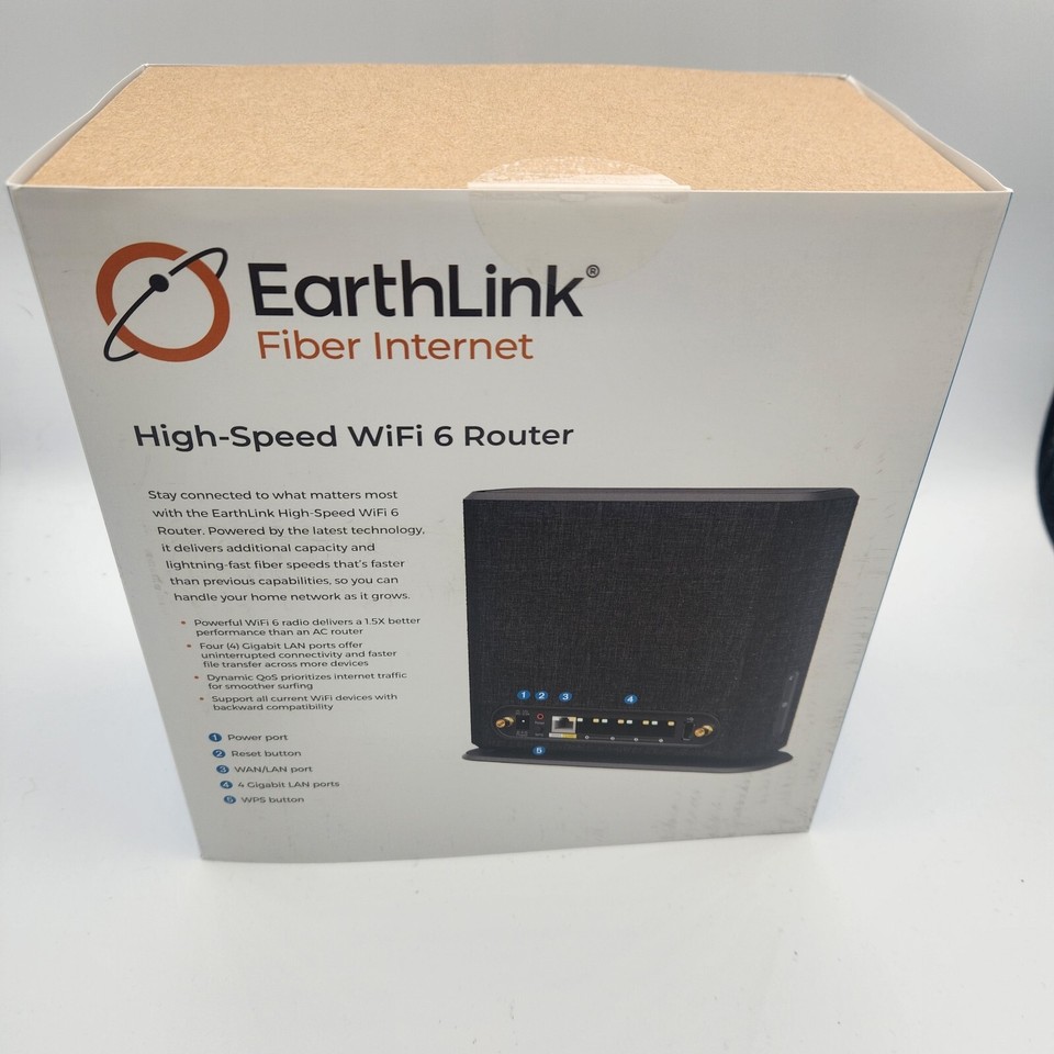 EARTHLINK FIBER INTERNET HIGH-SPEED WIFI 6 ROUTER EL4000 NEW | eBay