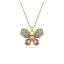 Swarovski Idyllia Pendant Necklace, Mixed cuts, Pavé, Butterfly, Multicolored