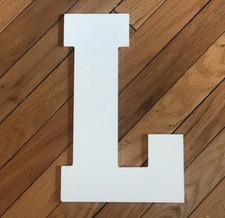 Wooden White Large Letter  L  13  