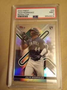 2022 Topps Finest Julio Rodriguez #23 REFRACTOR Graded PSA 9 Rookie baseball