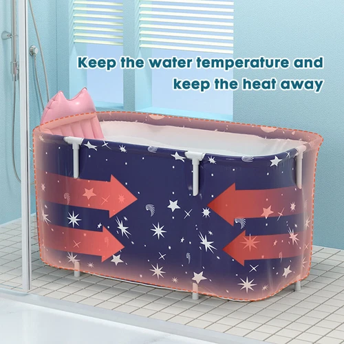 Badewanne Faltbar Tragbar Badewanne Erwachsene Kinder Warm Home Spa Einweichen Fass PVC - Bild 9 von 19