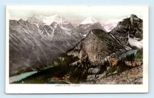 RPPC tinted Lakes in the Clouds Banff National Park Canada Postcard 