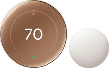 Google Nest Learning Thermostat (4th gen) w/ Temperature Sensor (2nd gen) Gold